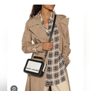 Marc Jacobs Box 20 Textured Gray Black White Leather Calfskin Crossbody